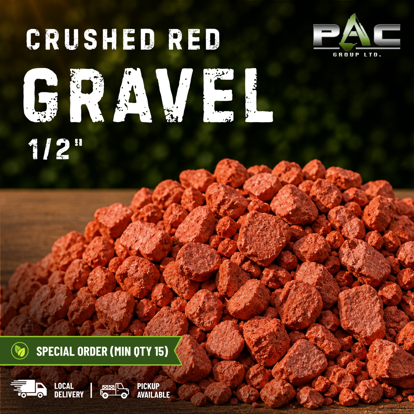 SPECIAL ORDER 1/2 Crushed Red Gravel (must order a minimum of 15)