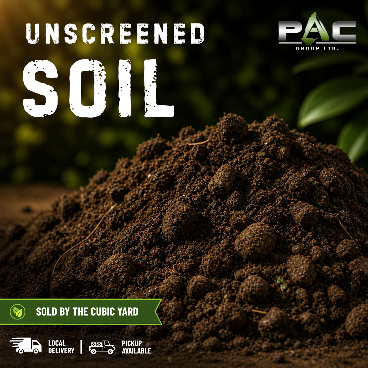 Unscreened Soil (per cubic yard)